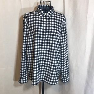 Tommy Hilfiger navy & white gingham shirt ~ Lg